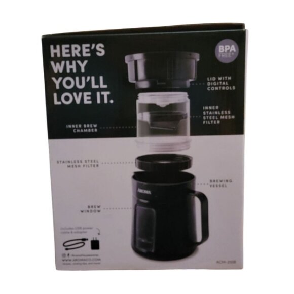 Aroma Express Cold Brew Coffee Maker – 17 oz (2 Cups) – New in Box - Picture 4 of 5